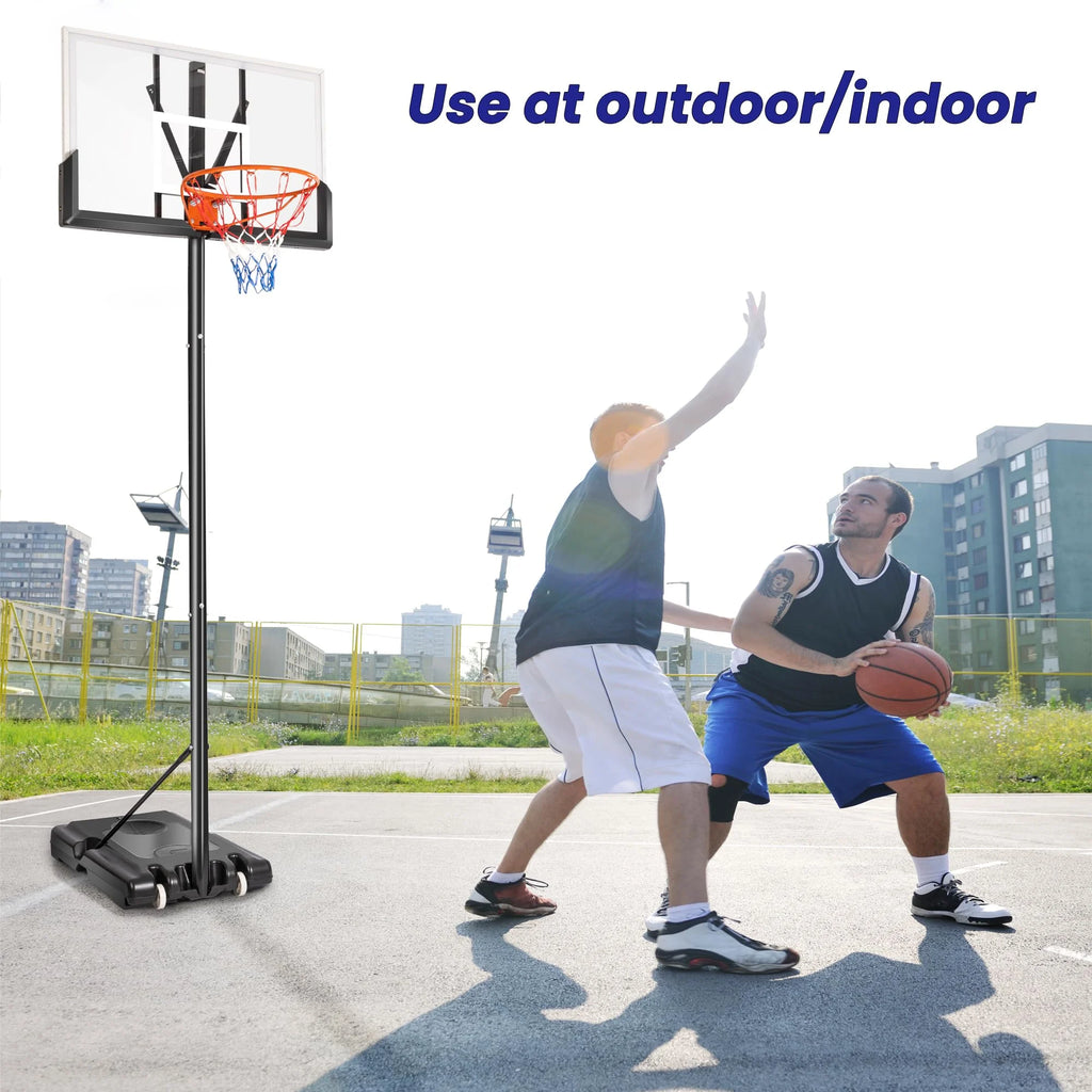 Portable Basketball Hoop System, Height Adjustable 4.4ft - 10ft, 45 inch PC Backboard E109994
