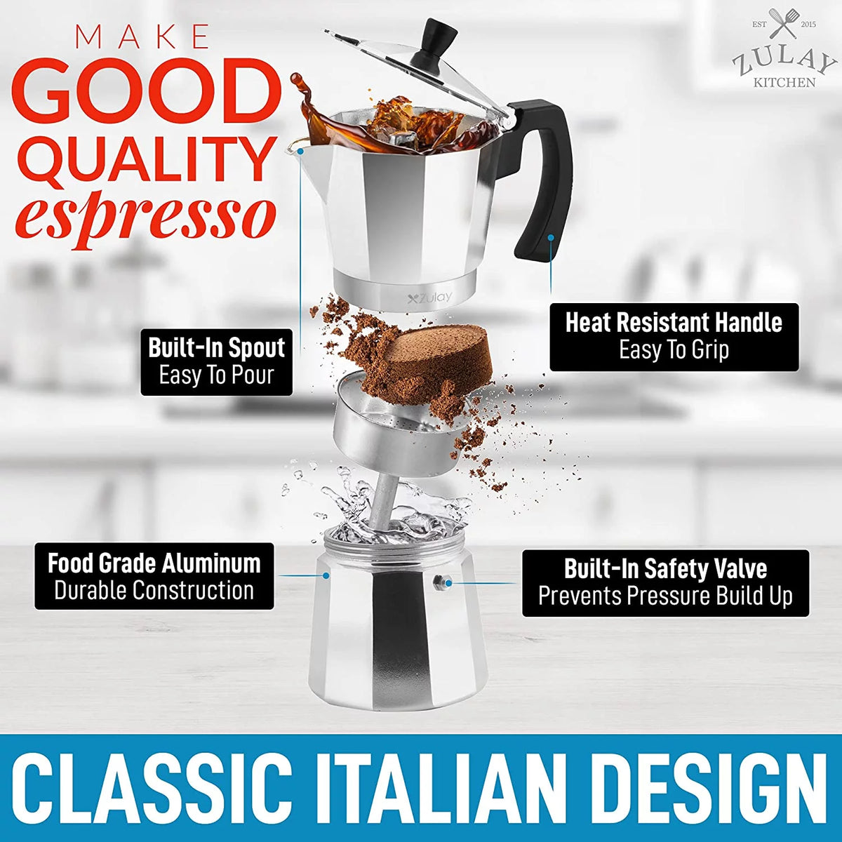 8 Espresso Cup Stovetop Moka Pot N131581