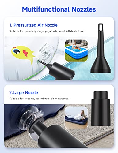 Compressed Air Duster 3-Gear 51000RPM Cordless Rechargeable LED Light Black L1518