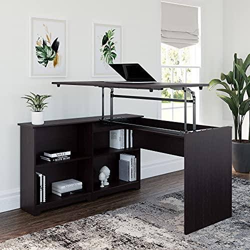 Espresso Oak Corner Bookshelf Desk D69945