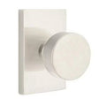 Double Dummy Round Door Knob with Rectangular Rose in Satin Nickel F101206