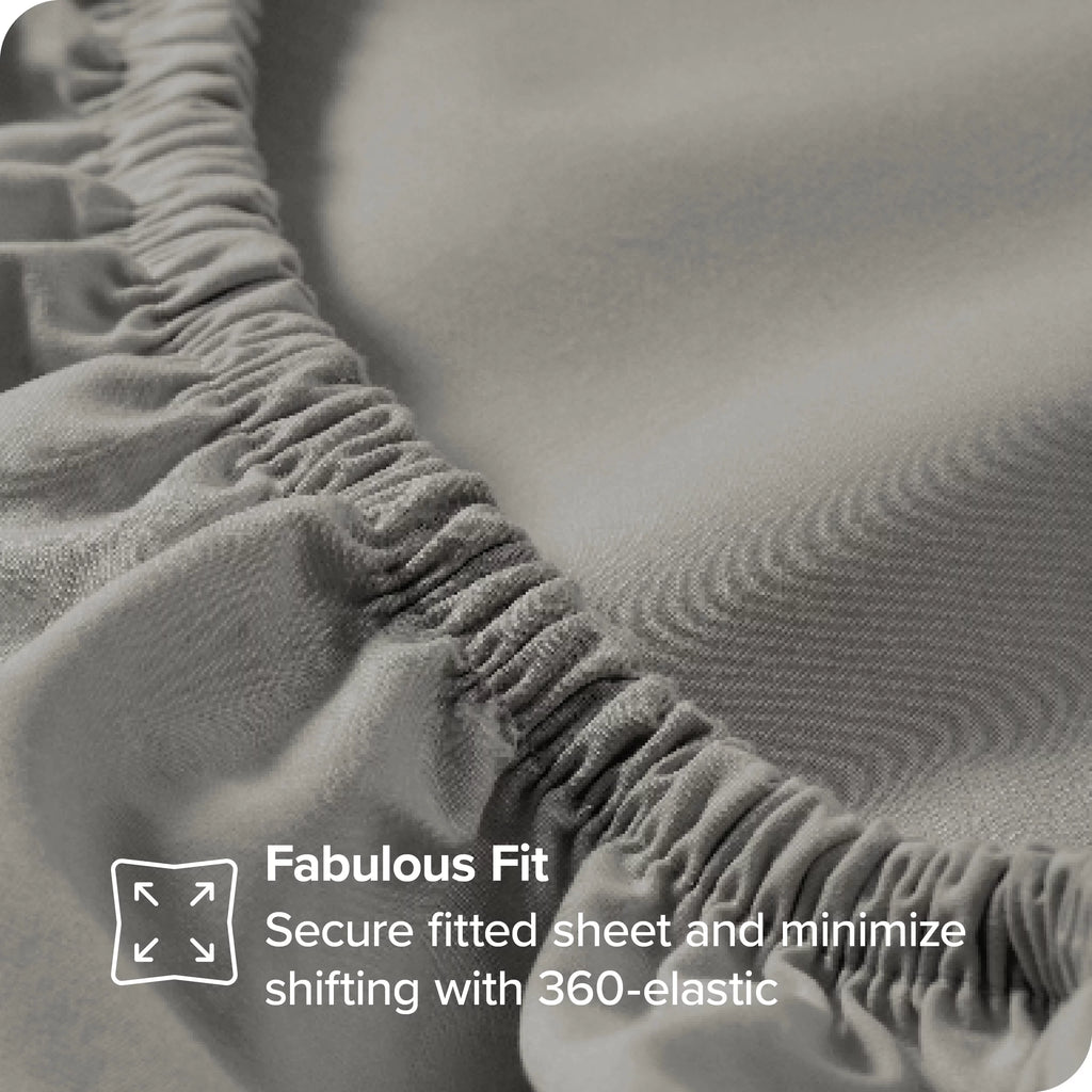 Organic Cotton Percale Sheet Set King Light Gray M844606