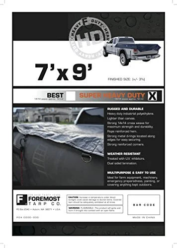 Black 7x9 Feet Truck Tarp I680118