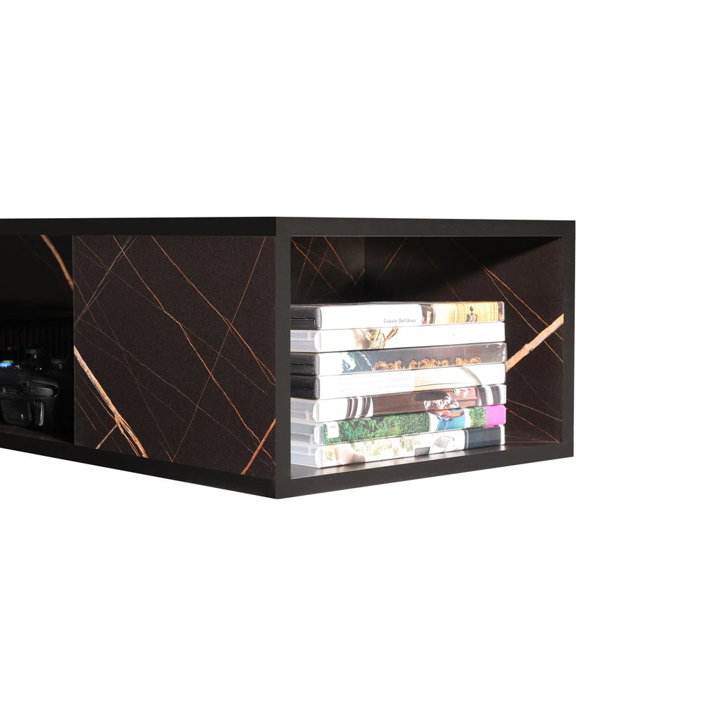Black Floating TV Stand with LED Lights I4747