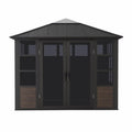Black Hardtop Outdoor Aluminum Sunroom D998
