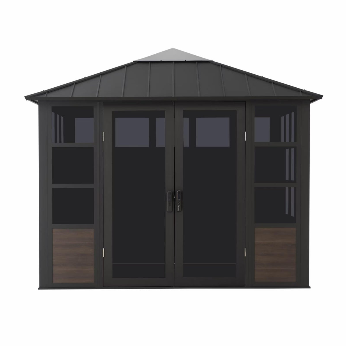 Black Hardtop Outdoor Aluminum Sunroom D998