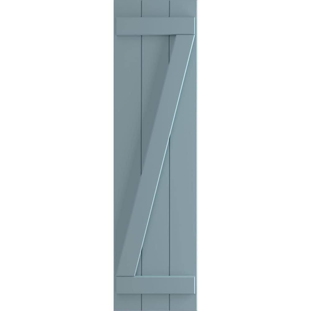 16-1/8x22 x 54x22 PVC Board and Batten Shutters, Peaceful Blue (Per Pair) V964968