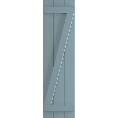 16-1/8x22 x 54x22 PVC Board and Batten Shutters, Peaceful Blue (Per Pair) V964968