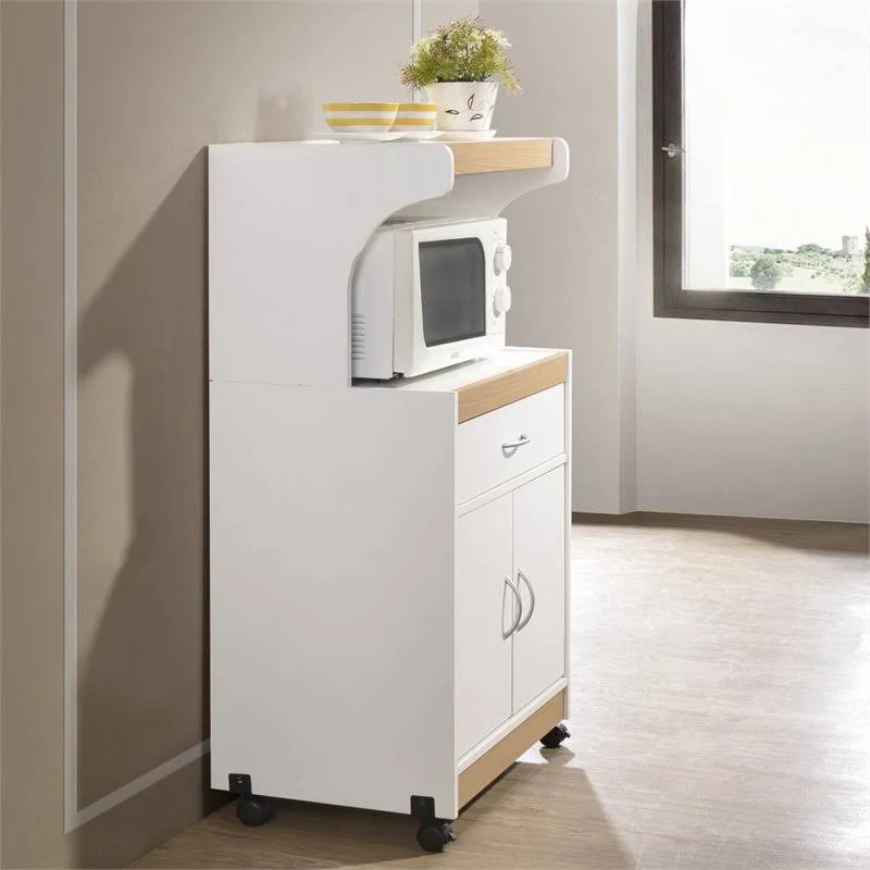 White Microwave Kitchen Cart Q6222