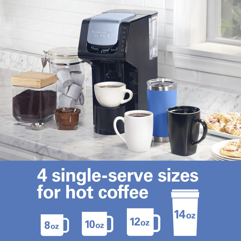 Black Single-Serve Coffee Maker with 50 oz. Water Reservoir D2222