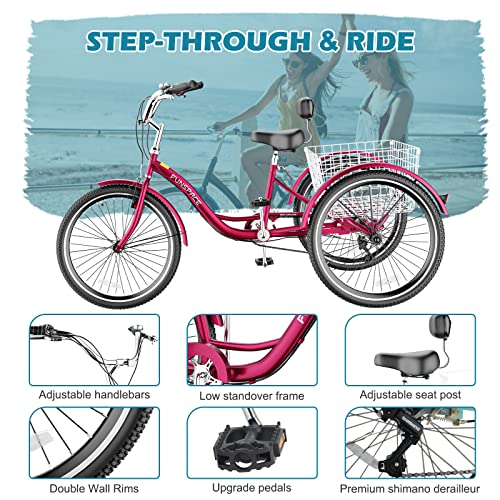 7 Speed 3 Wheel Adult Tricycle F998