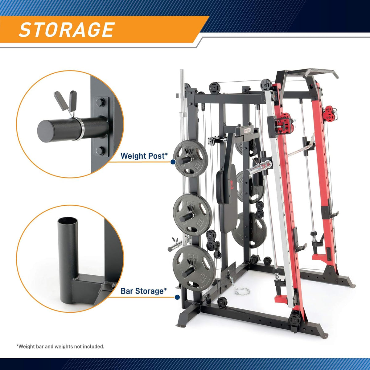 Red Multifunction Home Gym Rack T56206