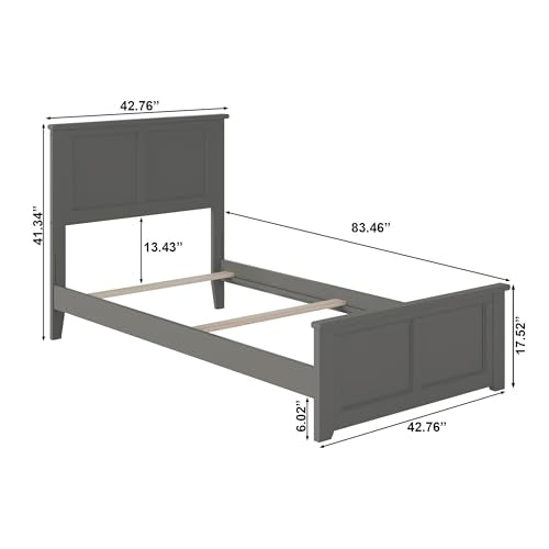 White Twin Extra Long Bed with Footboard S363084