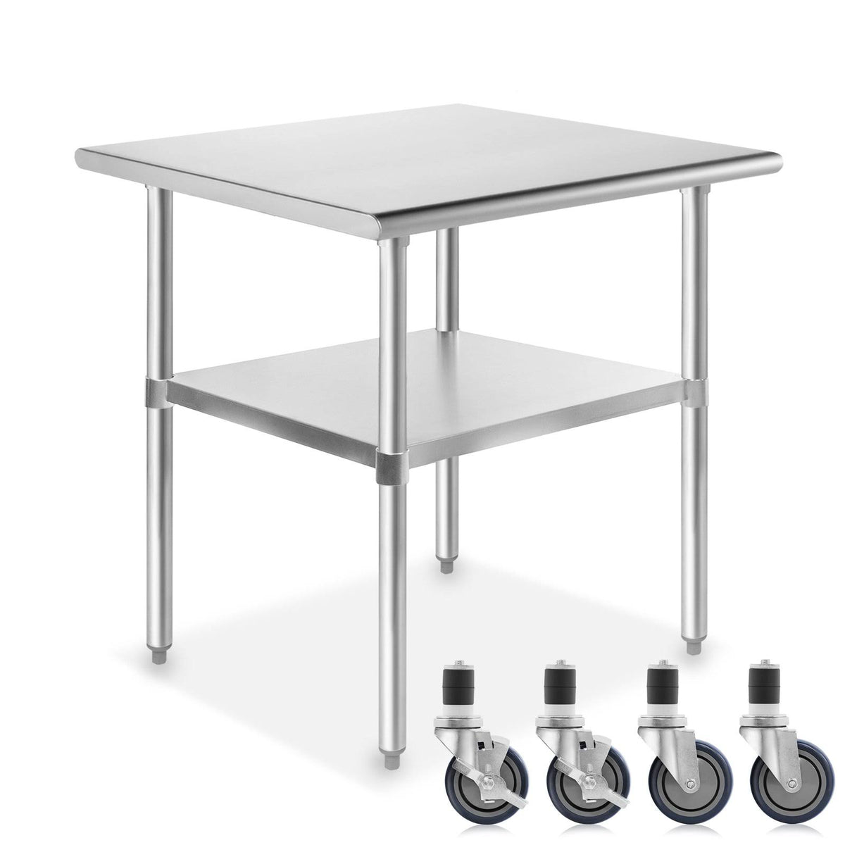 Stainless Steel Kitchen Prep & Work Table with 4 Casters J60359