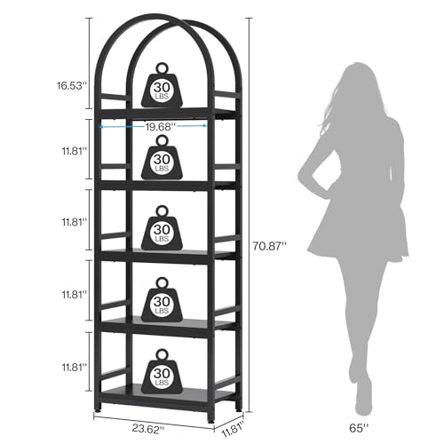 4-Tier Open Bookshelf with Metal Frame W714
