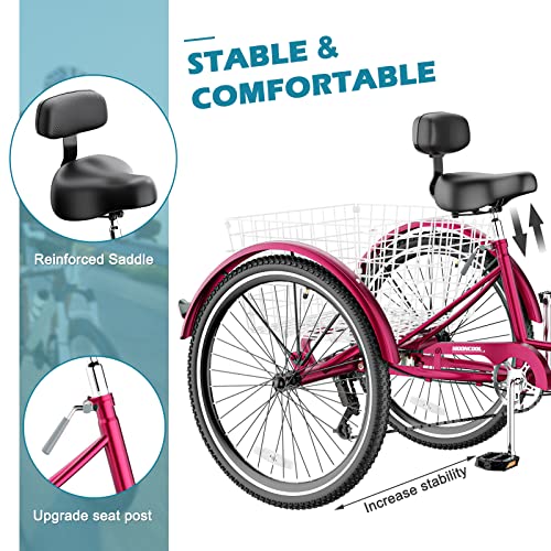 7 Speed 3 Wheel Adult Tricycle F998