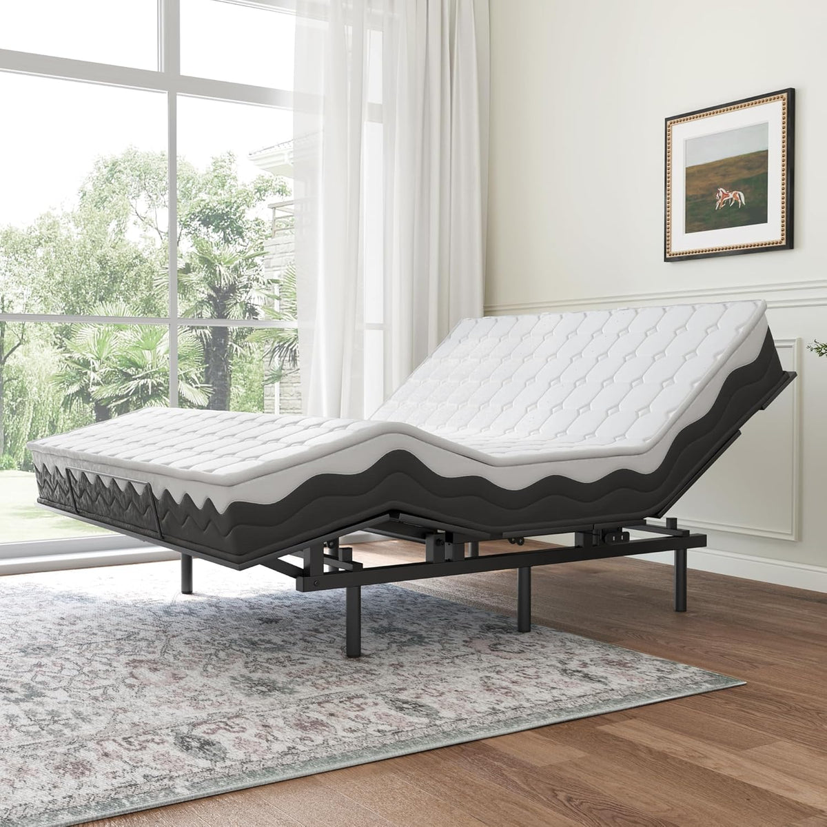 Adjustable Bed Frame with Wireless Remote and Zero Gravity Queen Size T266361