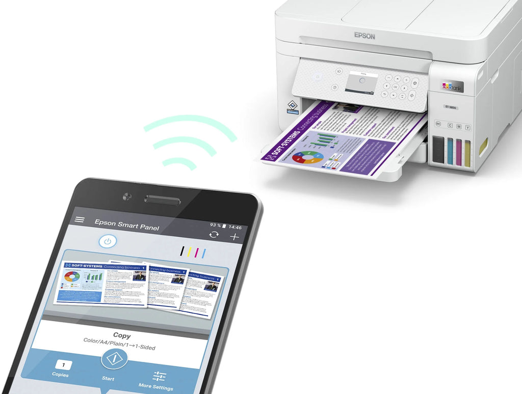 White All-in-One Inkjet Printer with Scanner, Copier V4640