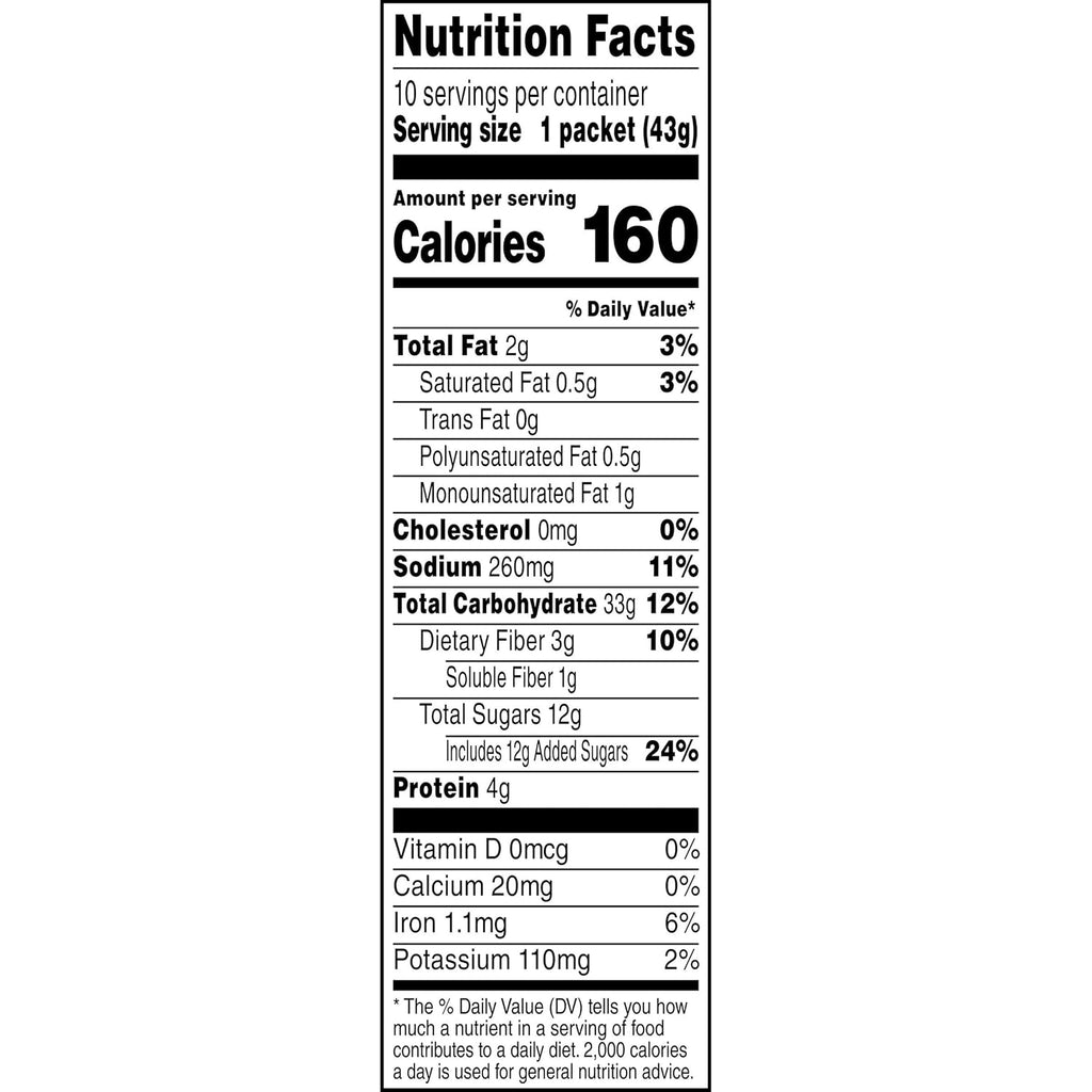 Maple Brown Sugar Instant Oatmeal 10 Ct L538