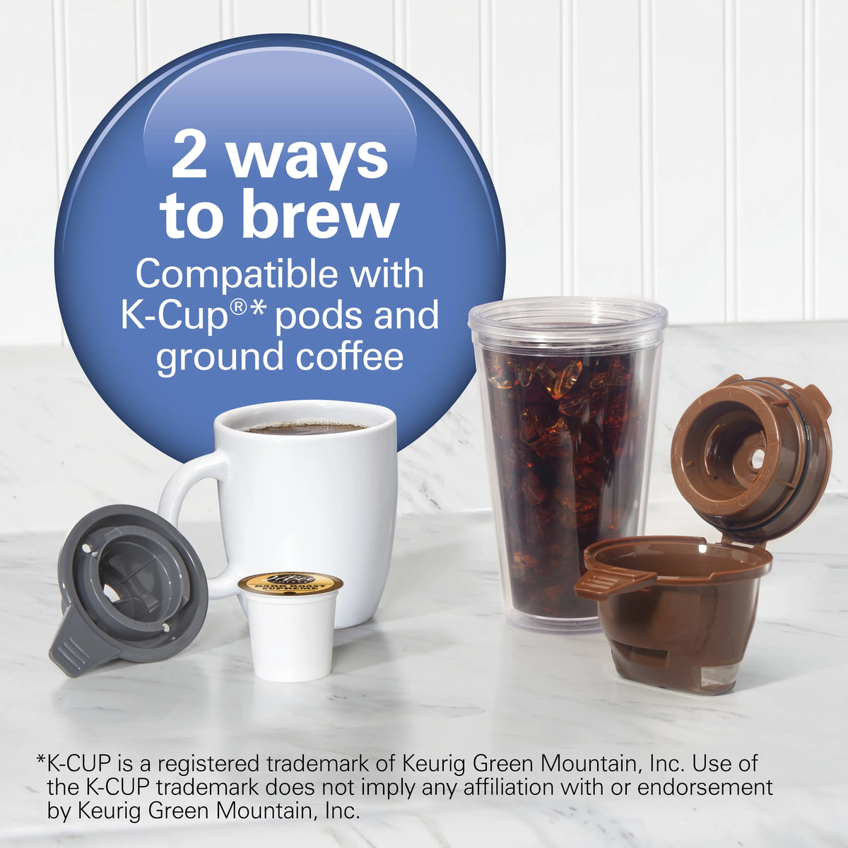 Black Single-Serve Coffee Maker with 50 oz. Water Reservoir D2222