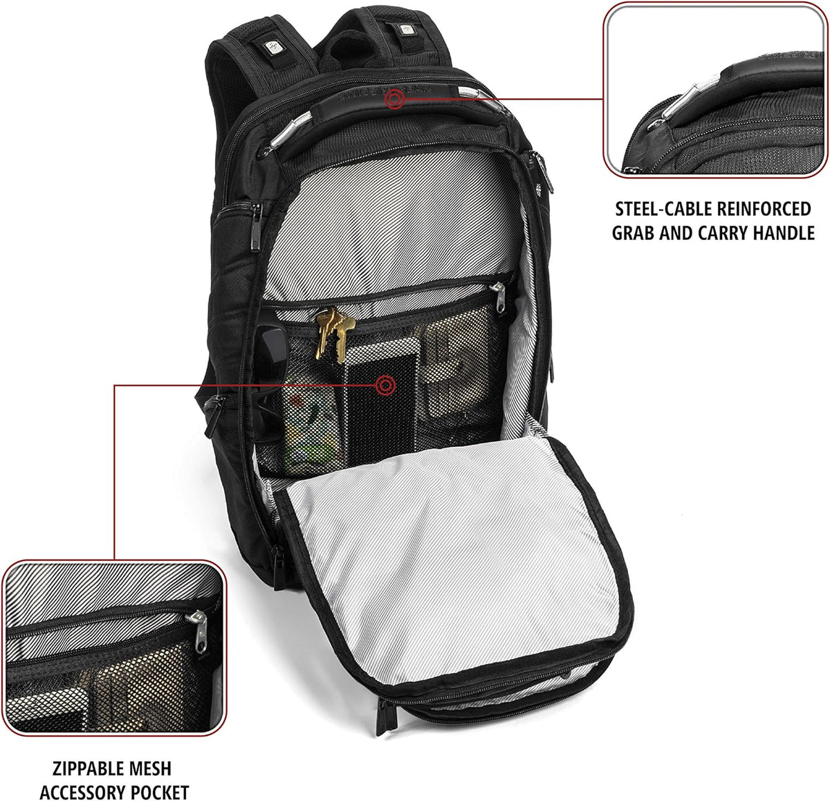 Black 17-Inch Laptop Backpack E661824