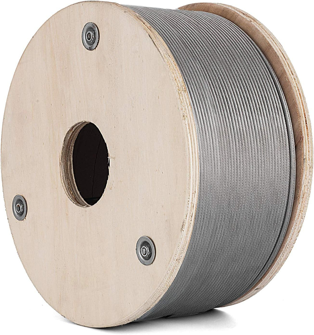304 Stainless Steel Wire Rope 500ft 3/16 7x19 Cable U26343