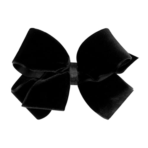 Classic Velvet Hair Bow on No-Slip Hair Clip, Satin Lining, Mini, Cardinal I79697