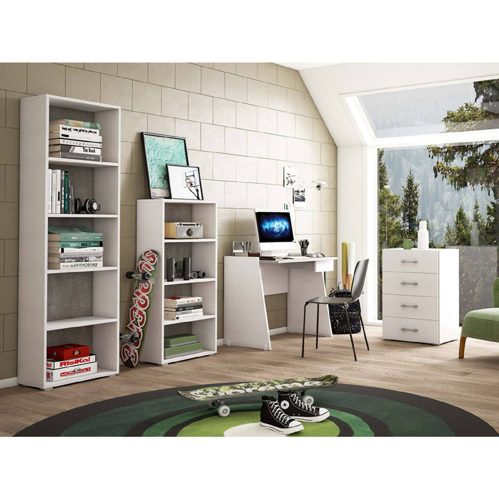 White Wood Grain Bookcase B8016