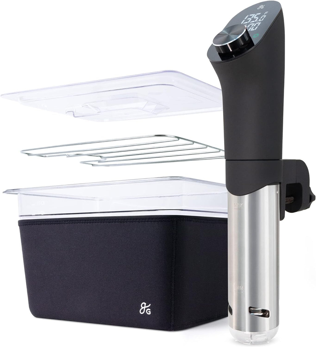 1100 Watt Sous Vide Cooker with Plastic Container, Lid, and Neoprene Sleeve L8028