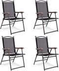 Set of 4 Yellow Folding Sling Chairs with Armrest D2453