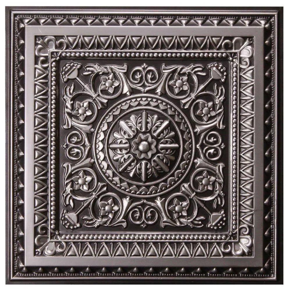 Antique Silver 2 ft. x 2 ft. Ceiling Tile Case of 12 A809