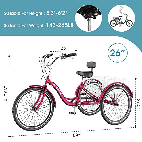 7 Speed 3 Wheel Adult Tricycle F998