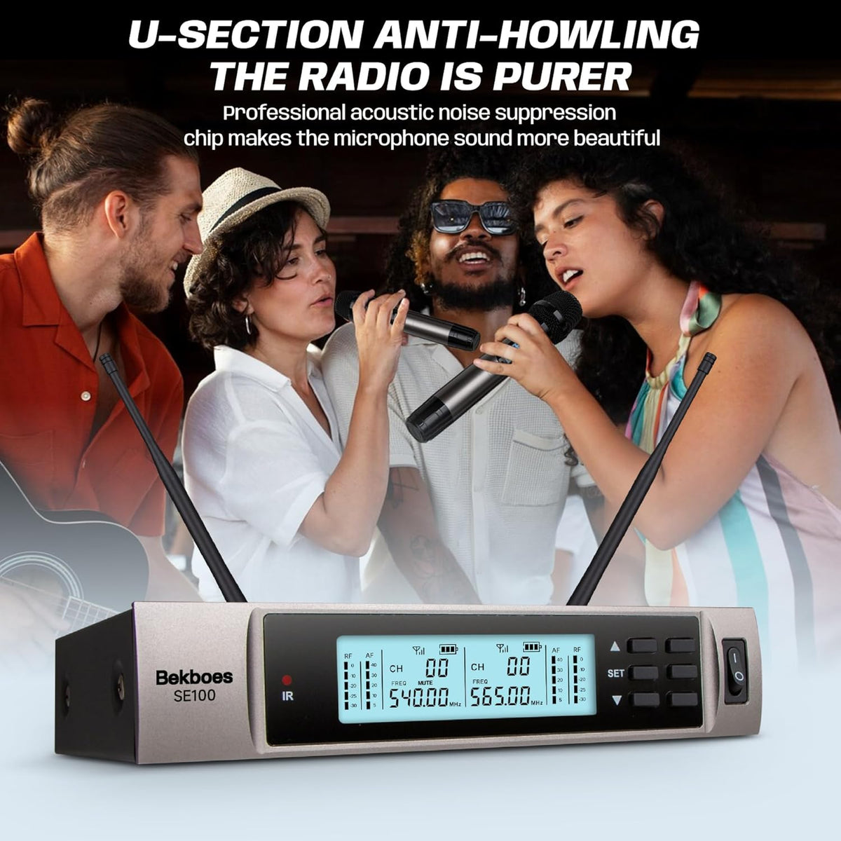 Dual Dynamic Handheld UHF Wireless Microphone System I84046