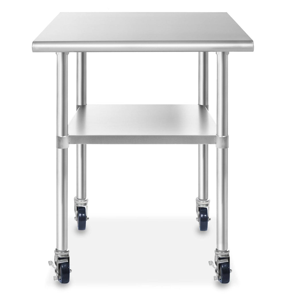 Stainless Steel Kitchen Prep & Work Table with 4 Casters J60359