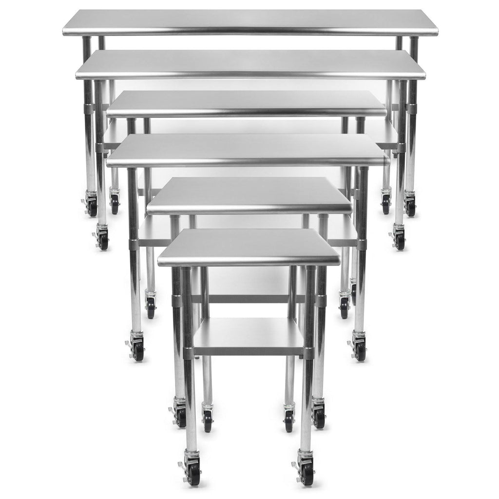 Stainless Steel Kitchen Prep & Work Table with 4 Casters J60359