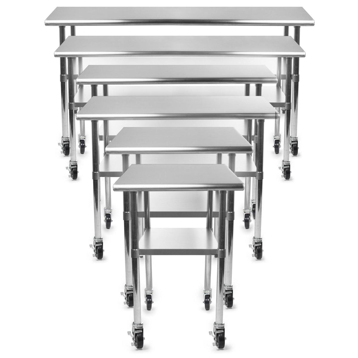 Stainless Steel Kitchen Prep & Work Table with 4 Casters J60359