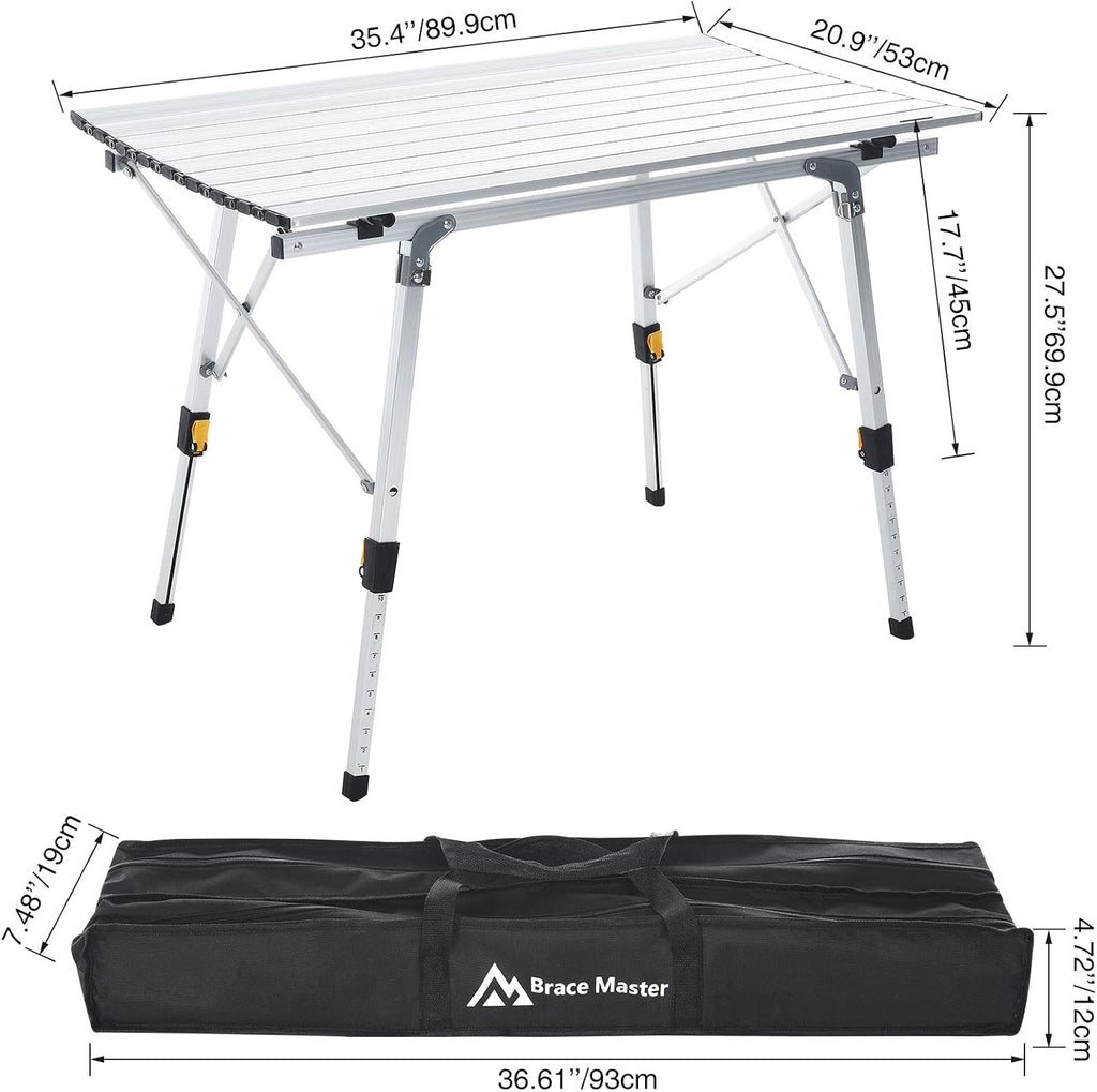 Folding Portable Aluminum Camping Table with Tablecloth G66093