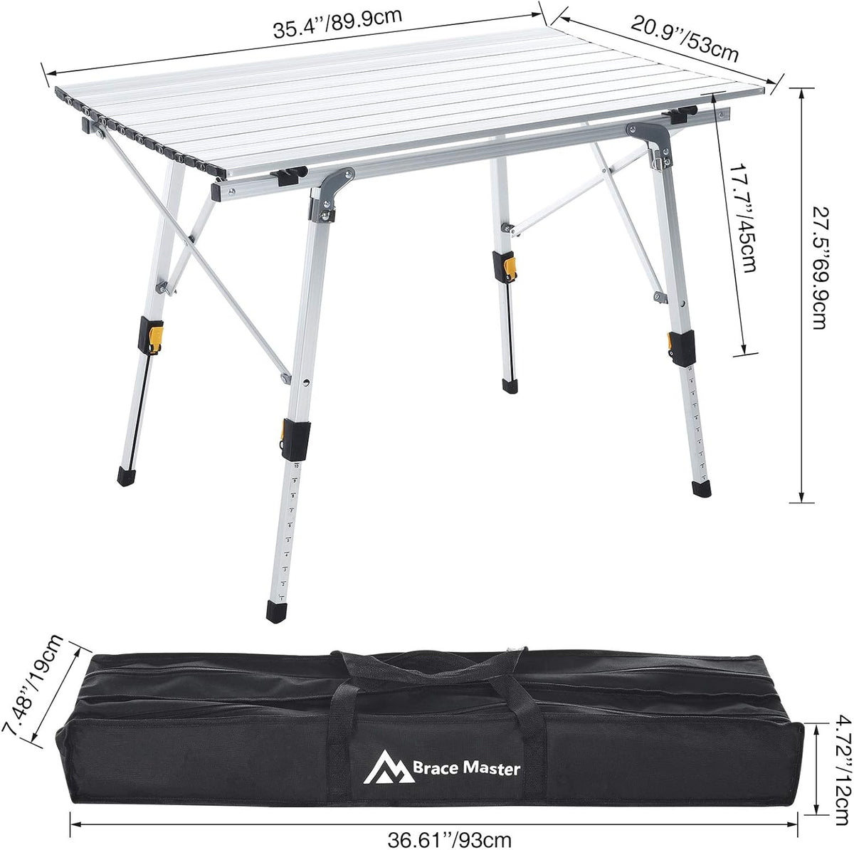 Folding Portable Aluminum Camping Table with Tablecloth G66093