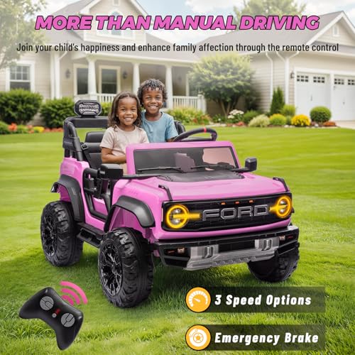 2 Seater Ride On Car, 24v Electric Power Ride On Truck Toy with Remote Control, Blue V72185