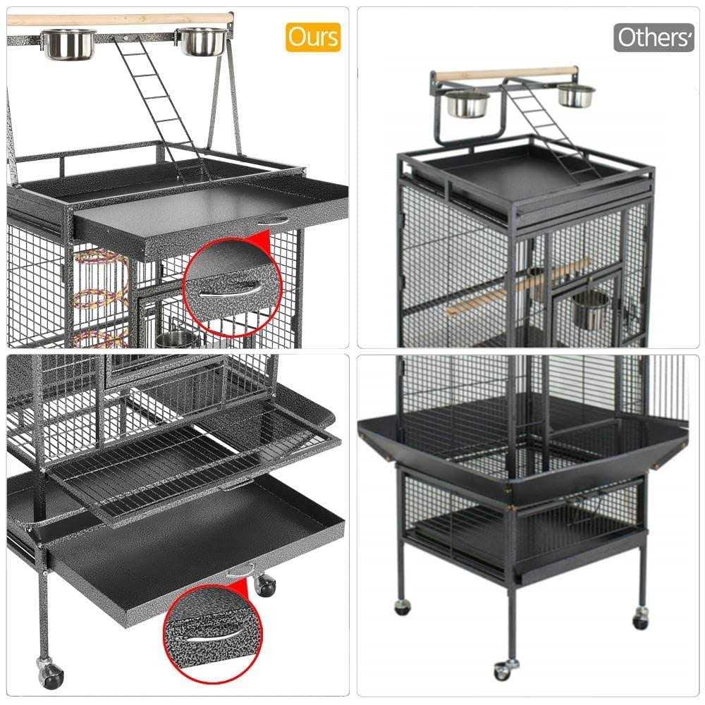 Wrought Iron Rolling Large Parrot Bird Cage P227