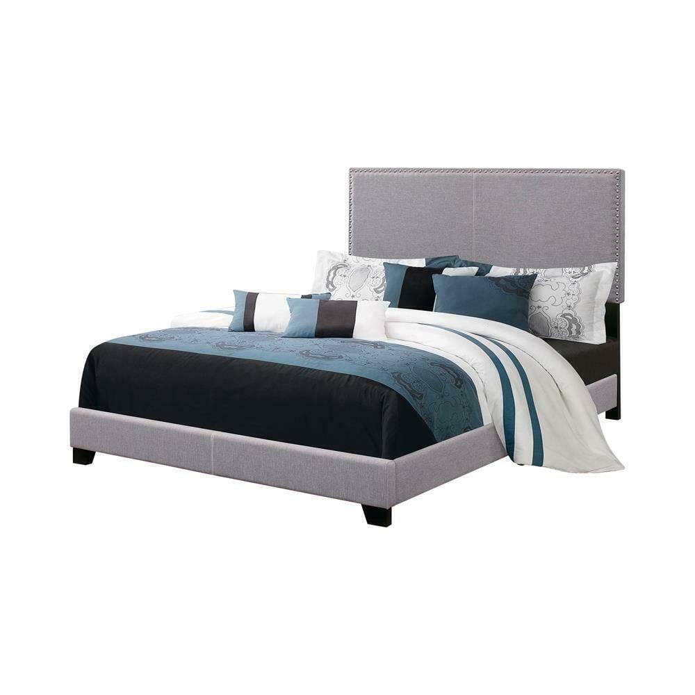 Twin Upholstered Bed in Grey V9522