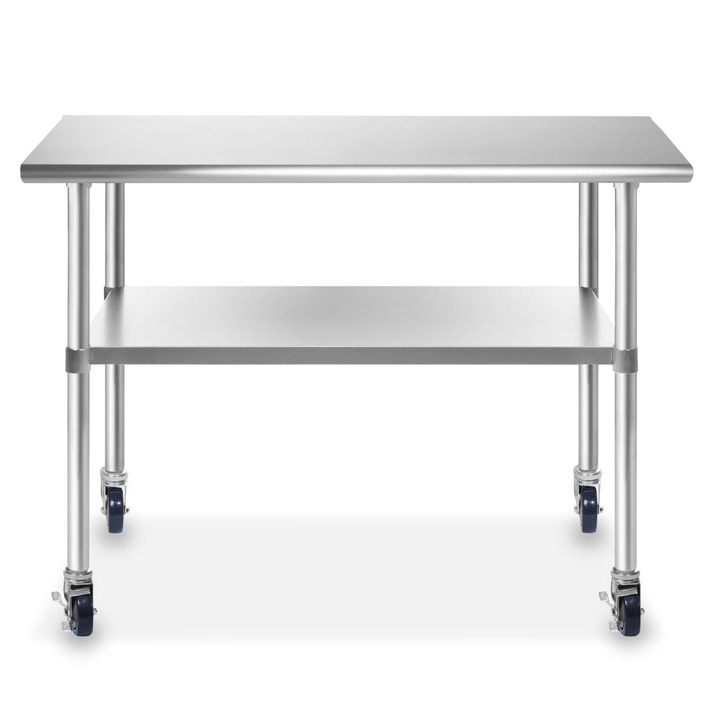Stainless Steel Kitchen Prep & Work Table with 4 Casters J60359