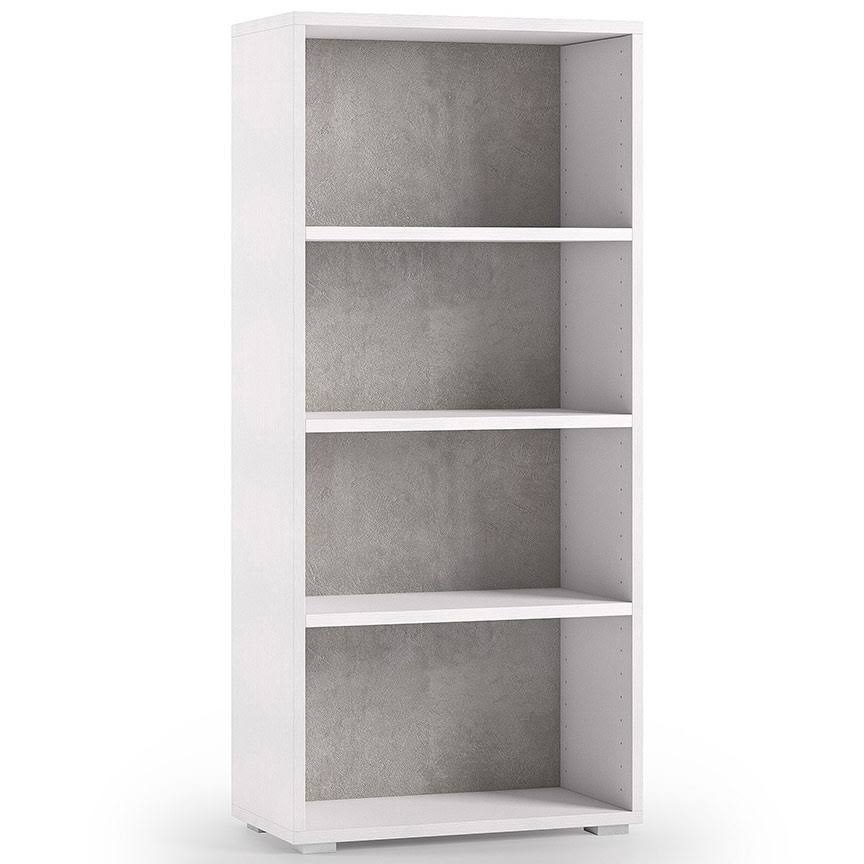 White Wood Grain Bookcase B8016
