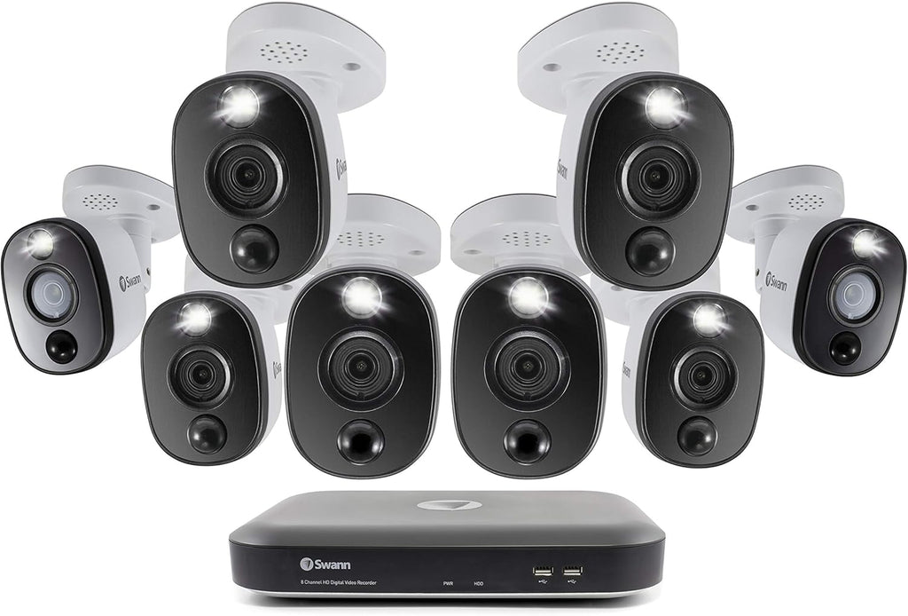 8 Channel 8 Bullet Cams 4K Ultra HD DVR Indoor/Outdoor Wired CCTV O7921