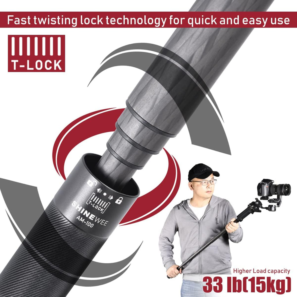 4 Section Carbon Fiber Extension Pole with 1/4 Screw Mount R71711