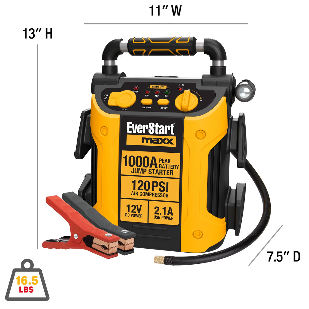 1000 Peak Amp Jump Starter with Compressor M5217