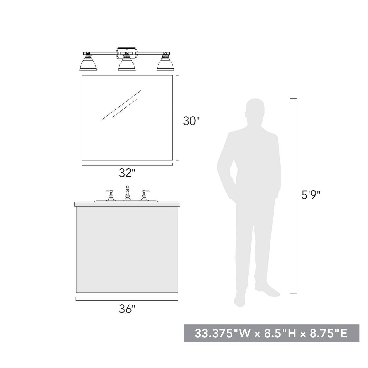 3 Light Bath Vanity L40996