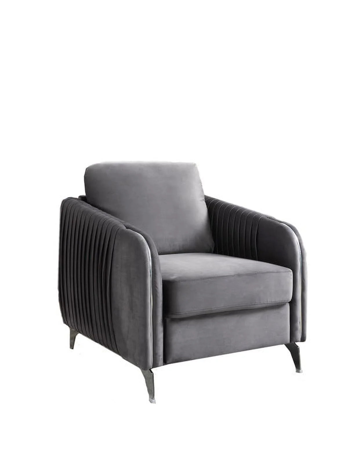 Gray Velvet Accent Arm Chair Y31990
