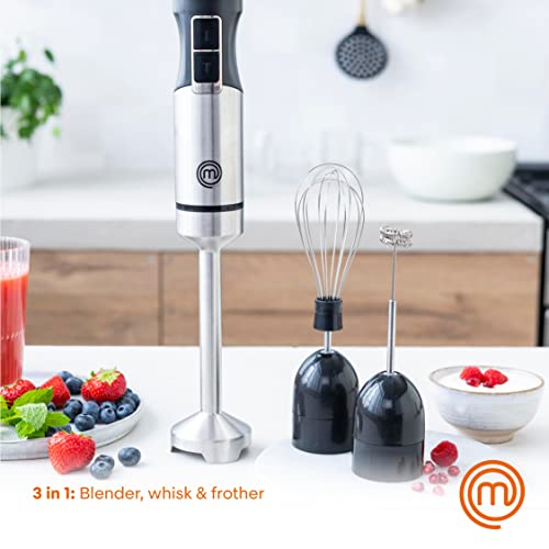 Immersion Blender and Knife Set with Whisk and Frother Attachments M74507