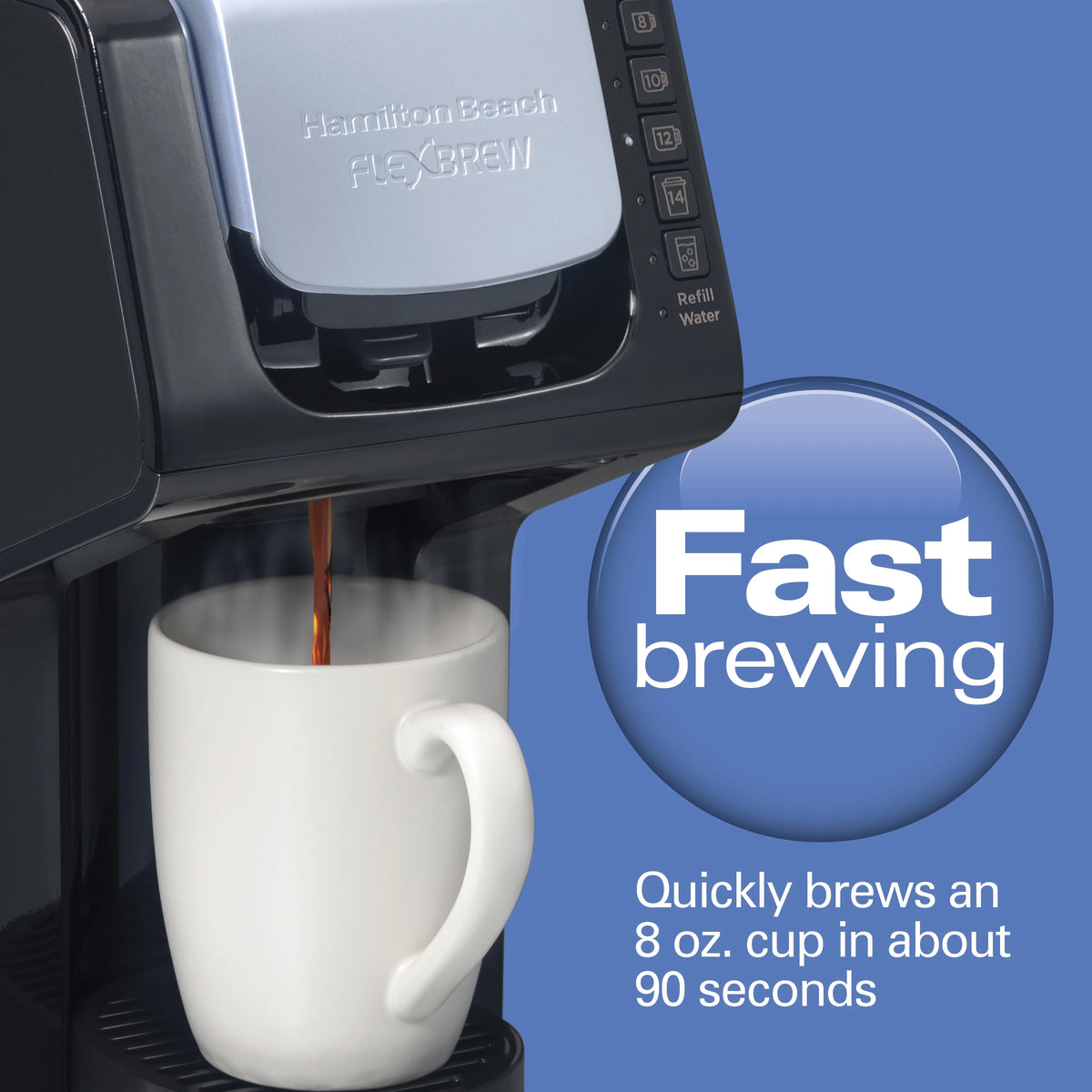 Black Single-Serve Coffee Maker with 50 oz. Water Reservoir D2222